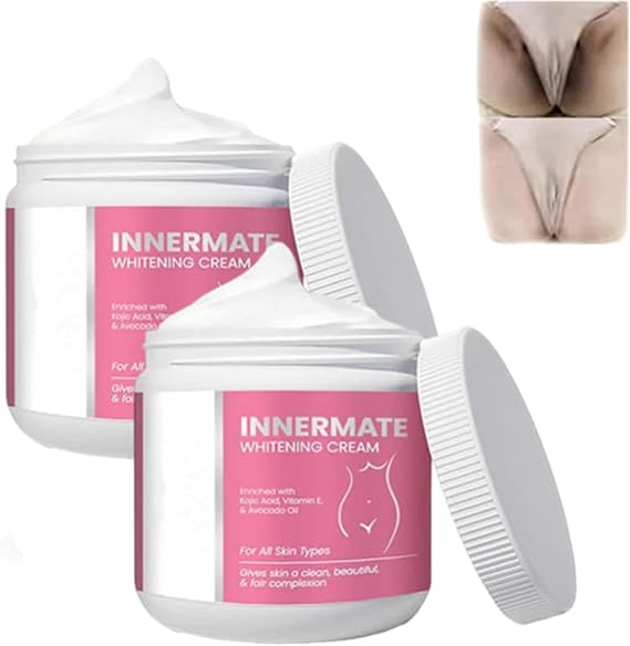 Liascy InnerMate Whitening Cream, Intimate Area Skin Lightening Cream, Skin Bleaching Cream for Private Area, Dark Spot Corrector Cream for Inner Thigh, Bikini Line, Armpit (2Pcs)