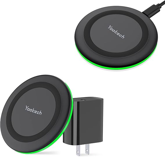 Yootech [2 Pack] Wireless Charging Pad with Quick Adapter