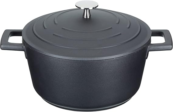 MasterClass Cast Aluminium Casserole Dish with Self-Basting Lid Premium Quality Lightweight Non-Stick Medium Round Blue, Hob to Oven Cooking Pot for Family Meals Curries Dishwasher Safe, 20cm, 2.5L