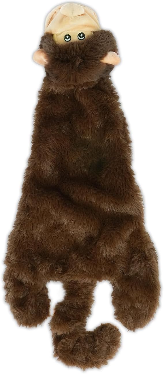Best Pet Supplies 2-in-1 Stuffless Squeaky Dog Toy - Monkey, Medium