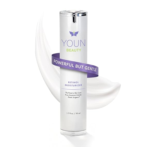 YOUN Beauty Retinol Night Cream Moisturizer for Face by Holistic Dr. Anthony Youn Paraben-Free Face Moisturizer with Vitamin B5 & E, Hyaluronic Acid, and Green Tea for Skin Renewal, 50ml