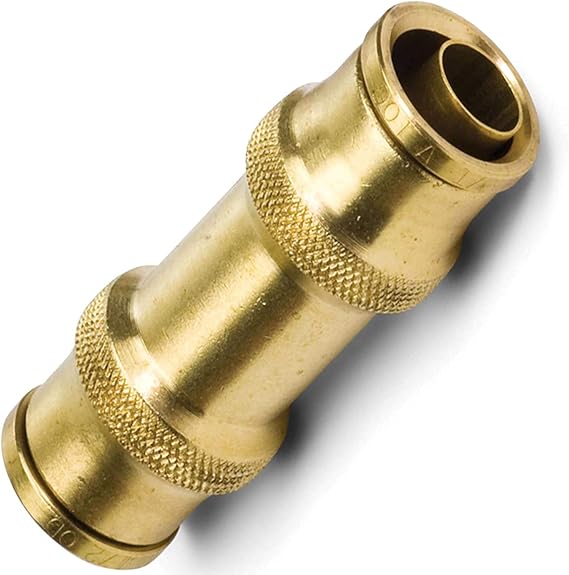 Utah Pneumatic 1/2" OD DOT Push to Connect Straight Union Brass Air Brake Fittings for SAE J844 Nylon Tubing and Air Suspension, 150 PSI (2 Pack)