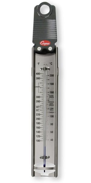 Cooper-Atkins 329-0-8 Glass Tube Bi-Metals Candy Deep-Fry Paddle Thermometer, 100 to 400 Degrees F Temperature Range