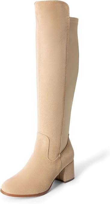 DREAM PAIRS Women's Knee High Stretchy Fashion Boots