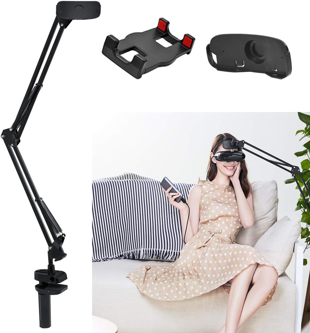 Goovis Universal Phone Stand Holder,Lazy Pad Bracket, G2 Cinema Headset Holder,Cell Phone Mount Flexible Clip Fit for DeskBedSofaMeeting Room Support 4.5-9 Inch Cell Phone,Tables, VR Headse