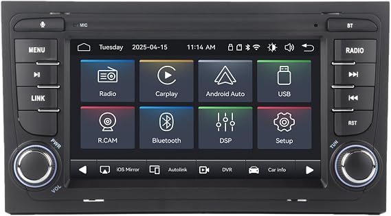 Fast Boot Linux Car Stereo Compatible with Audi A4 S4 RS4 B6 B7 2002-2008 Bluetooth/Wireless CarPlay/Android Auto/FM/AM/RDS/USB