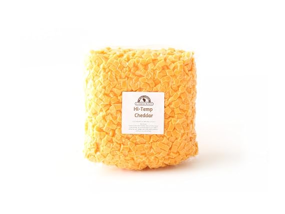 High-Temp Cheddar Cheese 2.5 lbs | (1) 2.5 lb Bag | Authentic Wisconsin-Made Premium High Temperature Cheddar Cheese | Perfect for Sausage Making | Melts Without Oozing