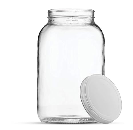 1 Gallon Glass Jar with Lid | Wide Mouth Food Storage and Fermentation Jar