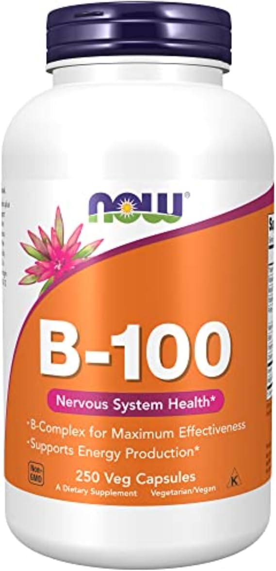 NOW Supplements, Vitamin B-100, Energy Production*, 250 Veg Caps