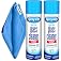 Sprayway, Glass Cleaner, window cleaner, Pack of 2 spray foam with 1-Pack Bonus Tituaa Mk 16x16 Microfiber Cleaning Cloth Towel Rags 19 Oz Can