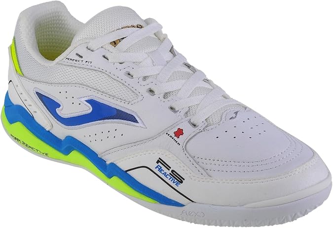 Joma FS Reactive 2302 in FSW2302IN, Mens, Indoor Football Trainers, White Royal, 8 UK