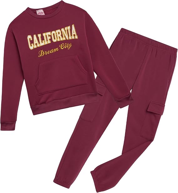 Real Love Girls 2 Piece Fleece Pullover and Jogger Sweatsuit (7-12)