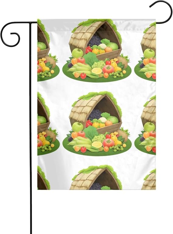 Fruit and vegetable hut Picture Garden Flag Courtyard Decoration 12x18in for Garden terrace balcony