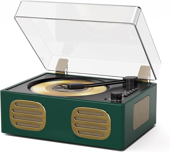 CD Player with Built-in Speaker Portable CD Players with Bluetooth OutputInput USB Playback Headphone Jack with Remote Control, LED Screen Rechargeable Small CD Player Green
