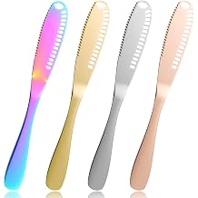 4pcs Butter Spreader, 3 in 1 Stainless Steel Colorful Butter Curler, Spreading Knife Smooth Rounded Edge for Butter, Cream Cheese, Appetizers, Jam & Spreads