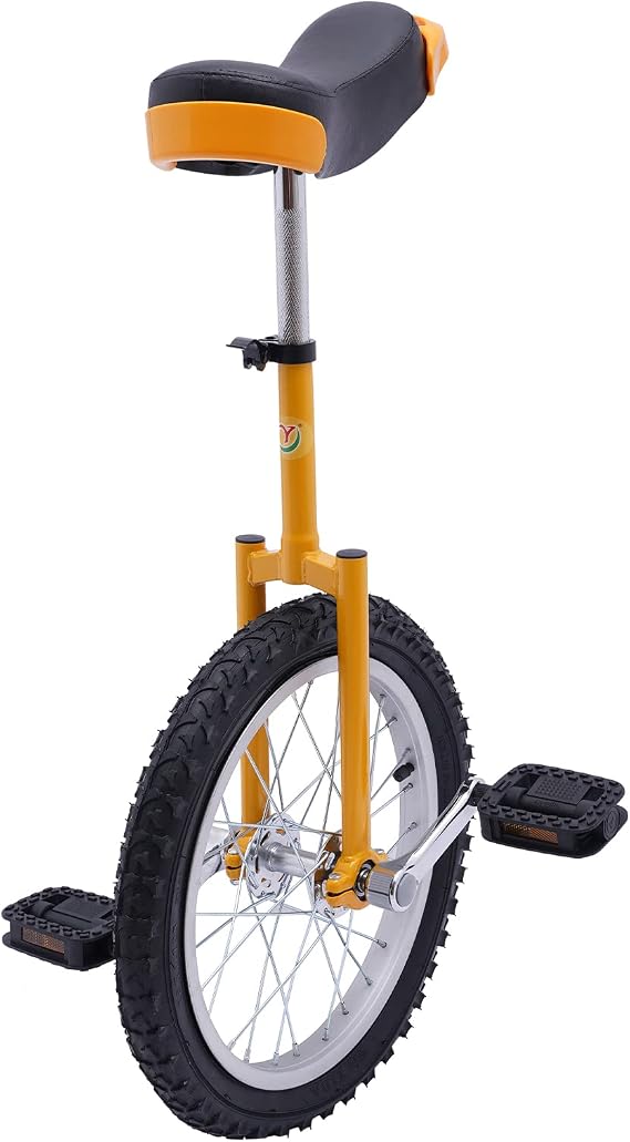 DYRABREST 24" Wheel Unicycle Large Wheel Unicycle Bike Height Adjustable Seat Exercise Bicycle Unicycles with Steel Rim, Leakproof Tire Wheel for Adults Kids Sports Fitness Load Bearing 80kg/176lbs