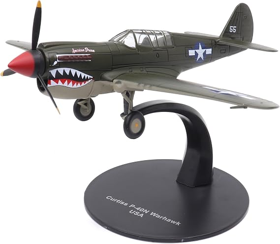 Motor city classics 1:72 Scale Military Diecast Collectible | USAAC Curtiss P-40N Warhawk Fighter - National Warplane Museum, Geneseo, NY | Militaria Diecast Model 27297-39