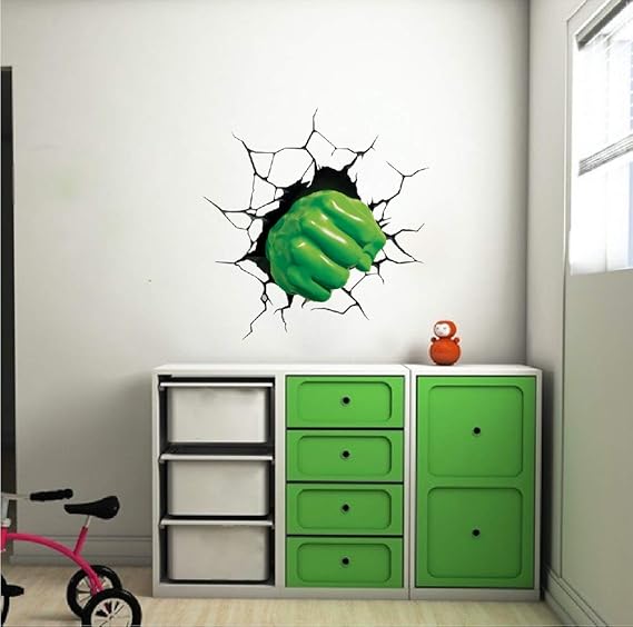 Fist Home Decor - Smash Fist Avenger Smash Wall Art Kids Bedroom Wall Decor Superhero Sticker Removable Wallpaper Nursery Art, s39