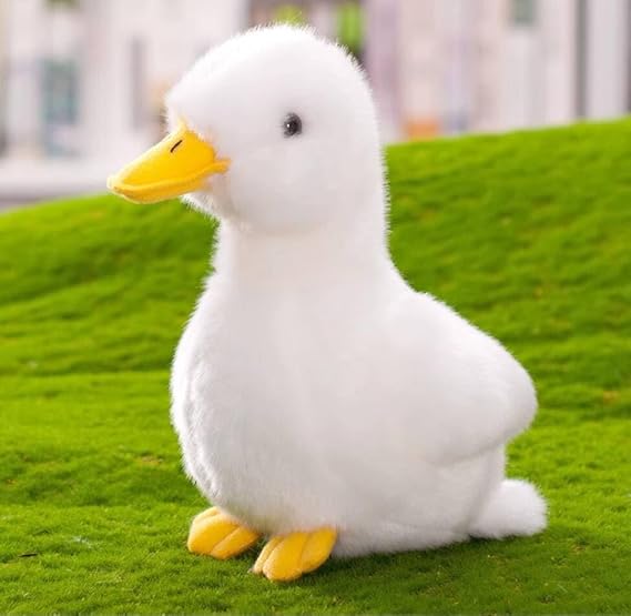 8 Inch Small Yellow Duck Plush Toys Duck Stuffed Toys (White)