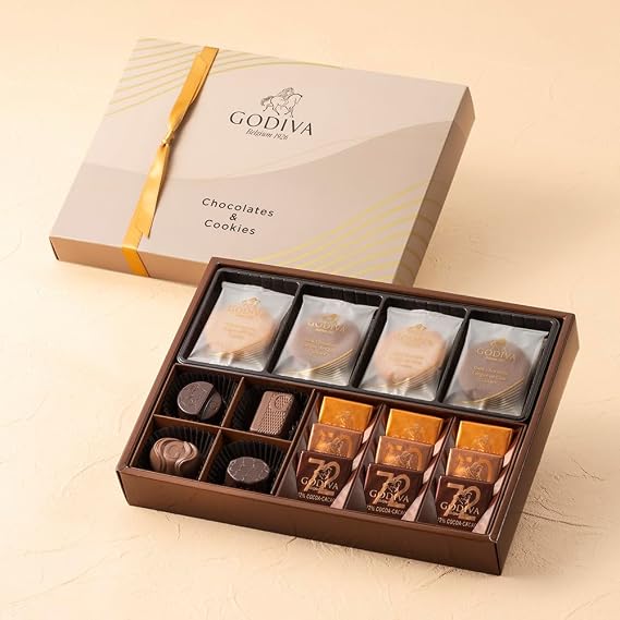 GODIVA Gift Sweets Chocolate & Cookie Assortment Includes 13 Chocolates / 8 Cookies