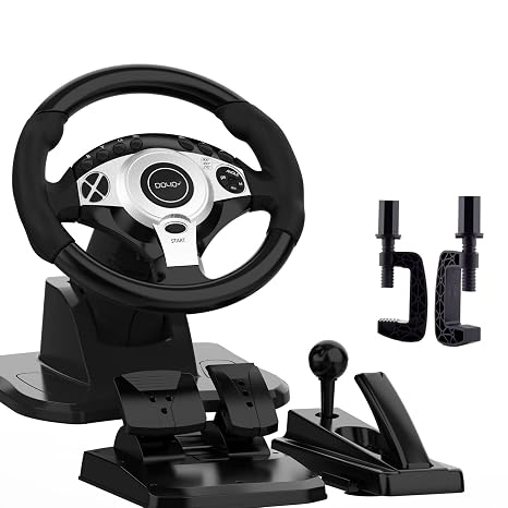 DOYO Steering Wheel for PC, 270/900 PS4 Gaming Racing Wheel and Pedals and Shifter, Compatible with PC, PS3, PS4, Playstation 3, XboxOne Series X/S, Switch