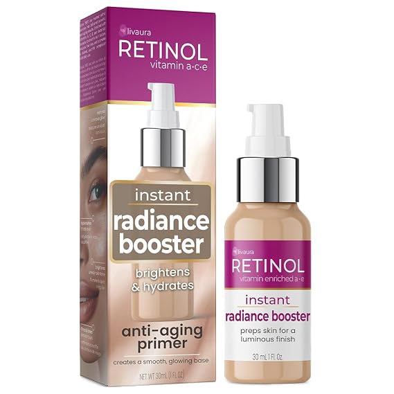 LIVAURA Retinol Radiance Booster - Anti-Aging Glow Serum Face Moisturizer | Hydrating radiance booster that adds a dewy glow and smooths aging skin - lightweight anti-aging glow serum moisturizer