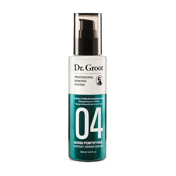 Dr. Groot Bond Fortifying Hair Care Serum with Keratin & Silk Protein, Korean, Professional Bonding System, Clinically Proven to Instant Repair and Thicken Dry, Thin, Damaged Hair