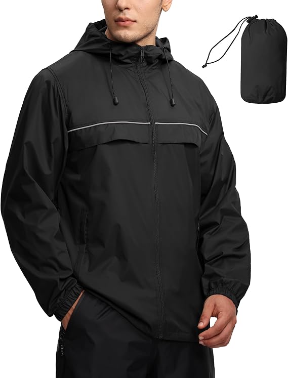 SWISSWELL Mens Rain Jacket Raincoat Waterproof Windbreaker