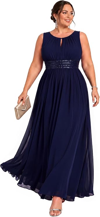 Ever-Pretty Plus Women's Maxi Plus Size Formal Dresses Bridesmaid Dress