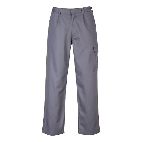 Portwest BZ31 Mens Safety Cargo Pants in Flame Resistant Bizweld ASTM NFPA, Gray, X LargeR