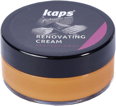 Kaps Renovating Repair Cream For Smooth Leather Shoes Bags Seats, Scratch And Scuff Cover, Renovating Cream
