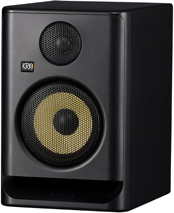 KRK ROKIT Series RP5G5 with Kevlar Aramid Fiber 5" Woofer 1" Silk Dome Tweeter, Built-in Biamp Class D Amplifier, Near Field Monitor Speaker