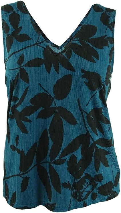 RACHEL Rachel Roy Women's Tish Floral-Print Tank Top (XXL, Peacock Combo) Teal