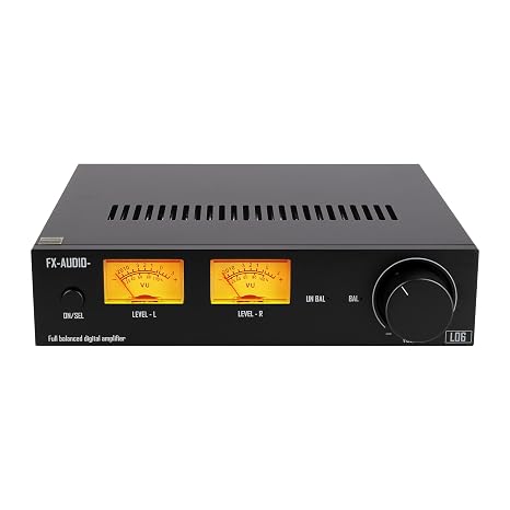 FX-Audio- L06 Fully Balanced Power Amplifier with VU Meter - 500W + 500W Dual TPA3255 HiFi Class D Stereo Digital HiFi Amp for 2-8 Passive Speaker Home Audio