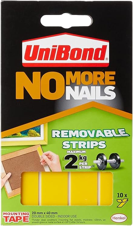 Unibond 781739 No More Nails Klebestreifen ultra stark abziehbar durchscheinend 10 Stück