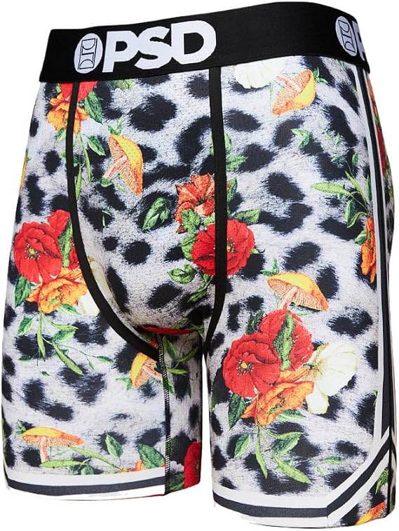 PSD Men's Striped Floral Fur Boxer Briefs, Multi, S
