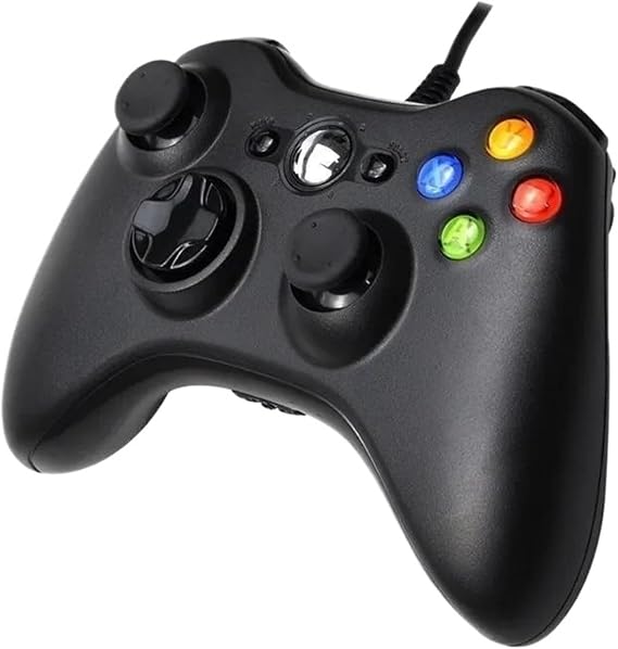 PCコントローラー モーションコントロール に適合する Xb&ox 360用USB有線ゲームパッド Windows 10/8.1/8/7 ゲームハンドル ダブルショック ゲームコントローラー ビデオゲームコンソール ジョイスティックBlack
