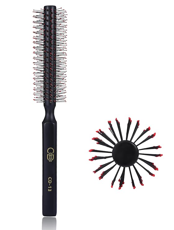 PERFEHAIR Small Round Hair Brush for Blow Drying Short, Thin, Fine Hair, Wooden Styling Blowout Roller Hairbrush with Soft Nylon Bristles, Both for Men & Women, 1.4 Inch