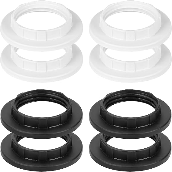 Lampshade Reducer Ring E14, 8pcs Lampshade Converter Light Shade Adapter Ring E14 Lamp Holder Fittings Heat-Resisting Reducer Ring Bulb Holder Table Lamp Screw Fitting Kit for Light Parts