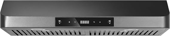 30inch Under Cabinet Range Hood, 900CFM Black Vent Hood