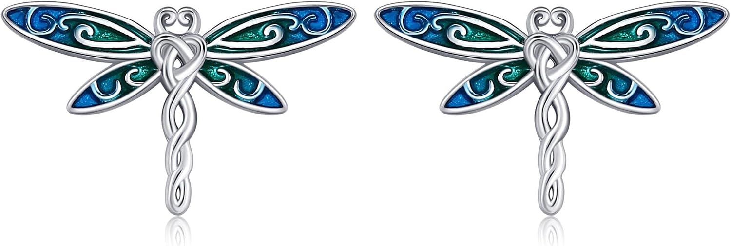 DuckChickenDragonflyElephantDinosaurUnicornHorseRabbitHammerhead SharkFrogFoxBug Stud Earrings S925 Sterling Silver Animal Jewelry Gifts for Women