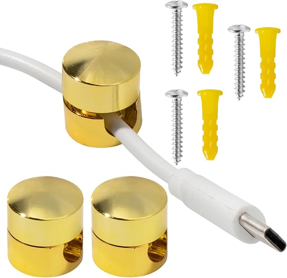 Cable Anchors for Desk Organization, 3 Pack Sturdy Aluminum Wire Organizer Cables Charger Management Clips for Nightstand Office Home