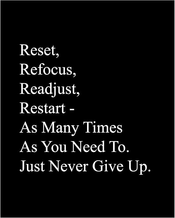 Reset, Refocus - Motivational Wall Decor Pictures for Living Room, Boho Wall Decor for Bedroom, Inspirational Wall Art Home Decorations, Coastal Decor for Home & Office, Perfect Gift, Unframed - 8 x10