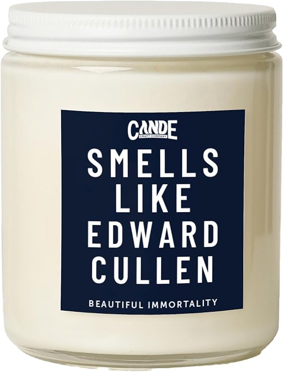 CE Craft - Smells Like Edward Cullen Scented Candle - Midnight Musk Scent - Gift for Her, Celebrity Prayer Candle, Robert Pattinson Gift, Scented Soy Wax Candle, 8 oz Handpoured