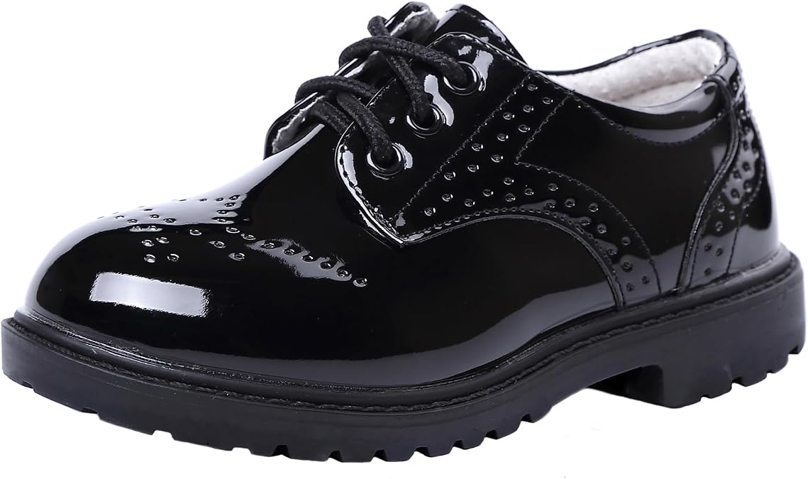 DADAWEN Children's Boy's Girl's Lace-Up School Uniform Shoes Comfort Oxford Dress Shoes (Toddler/Little Kid/Big Kid)