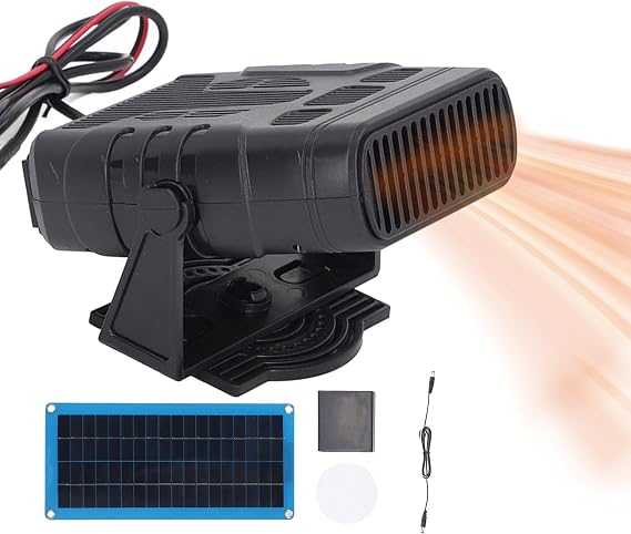 Solar Panel Greenhouse Heater Kit, Hot Air Electric Heater, Portable Solar Heater with USB, Solar Heater for Greenhouse Dog House, Solar Power Kit for Drying and Heating