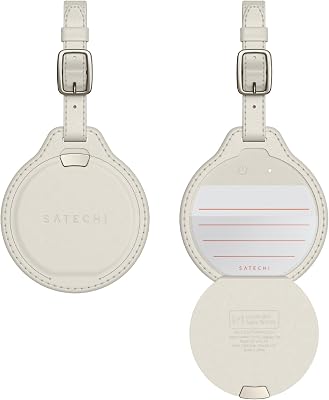 Satechi FindAll Smart Luggage Tag with Find My, TSA-Friendly, Airport Tracking, Left-Behind Alerts, Loud Audible Chime, Wireless Rechargeable, Works with iPhone, iPad, Mac Sand