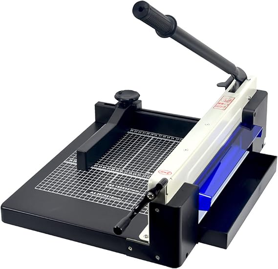 Industrial Paper Cutter A4 Heavy Duty Paper Cutter Paper Cutter Heavy Duty 400 Sheets Paper Guillotine with Clear Cutting Guide Grids for Offices, Schools and Printing Shops,Black