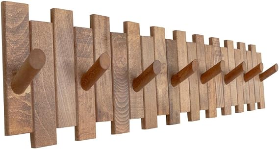 Ahşap Duvar Kapı Askısı Elbise Askılık Çit Model 8 Askılı Yuvarlak