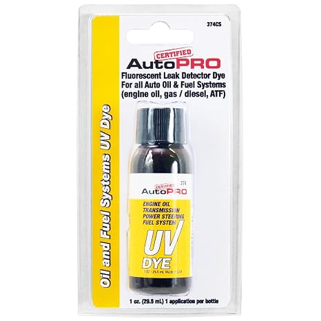 A/C PRO Certified Oil and Fuel System UV Dye, Leak Detector for Cars, 1 Oz